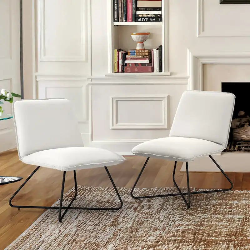 Sedia d'Appoggio in Similpelle Mid-Century con Schienale Regolabile Set da 2 - 31,5 A X 22,2 L X 23,6 P