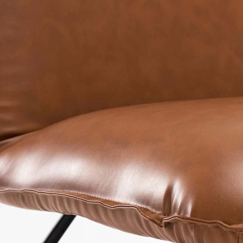 Sedia d'Appoggio in Similpelle Mid-Century con Schienale Regolabile Set da 2 - 31,5 A X 22,2 L X 23,6 P