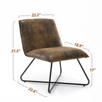 Sedia d'Appoggio in Similpelle Mid-Century con Schienale Regolabile Set da 2 - 31,5 A X 22,2 L X 23,6 P
