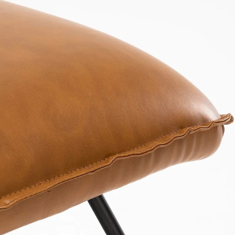 Sedia d'Appoggio in Similpelle Mid-Century con Schienale Regolabile Set da 2 - 31,5 A X 22,2 L X 23,6 P