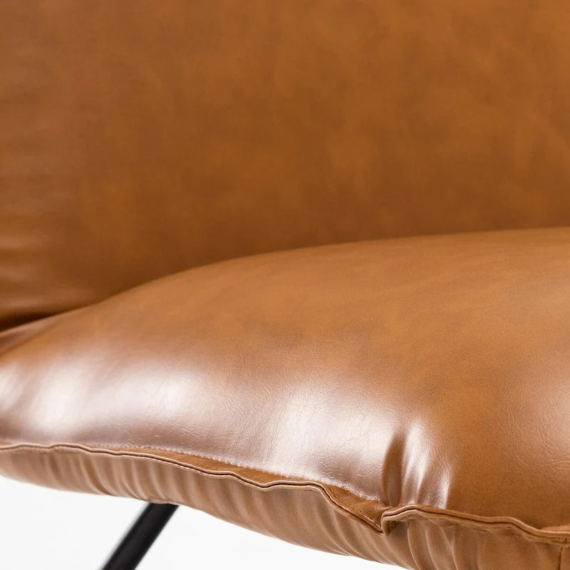 Sedia d'Appoggio in Similpelle Mid-Century con Schienale Regolabile Set da 2 - 31,5 A X 22,2 L X 23,6 P