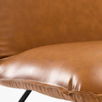 Sedia d'Appoggio in Similpelle Mid-Century con Schienale Regolabile Set da 2 - 31,5 A X 22,2 L X 23,6 P
