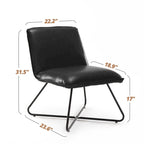 Sedia d'Appoggio in Similpelle Mid-Century con Schienale Regolabile Set da 2 - 31,5 A X 22,2 L X 23,6 P