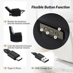 Poltrona reclinabile girevole Valentin moderna in similpelle con porte USB, set da 2, di