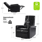 Poltrona reclinabile girevole Valentin moderna in similpelle con porte USB, set da 2, di