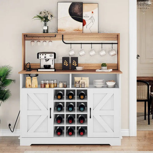 50  Farmhouse Coffee Bar Cabinet Wine Buffet Cabinet Kitchen Sideboard Buffet Cabinet