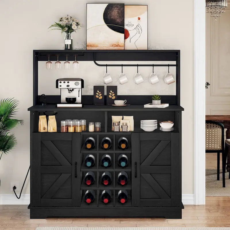 50 Armadietto da caffè in stile rustico con mobiletto per il vino e credenza da cucina
