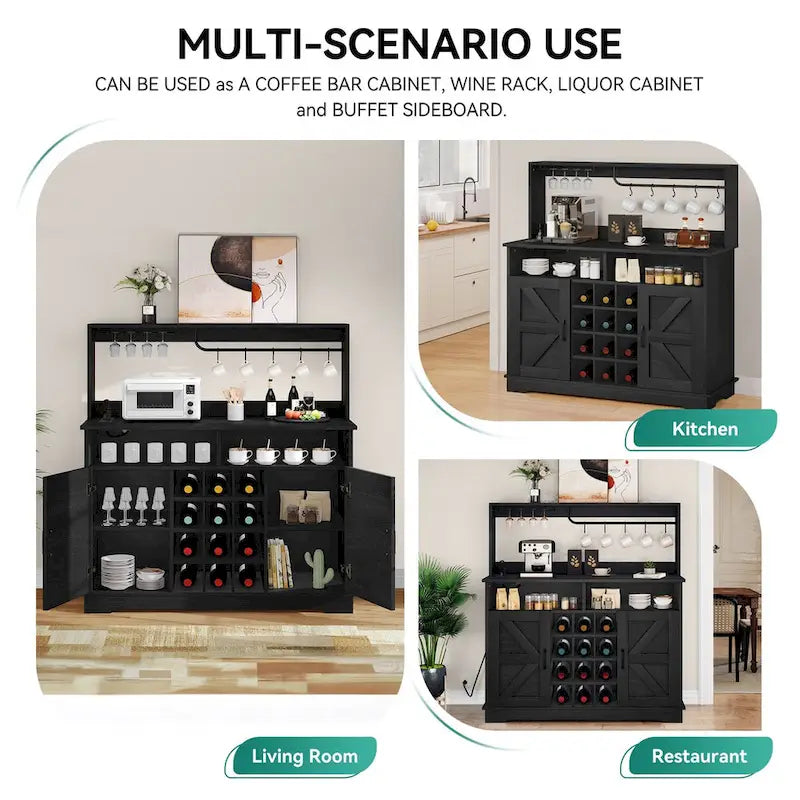 50 Armadietto da caffè in stile rustico con mobiletto per il vino e credenza da cucina