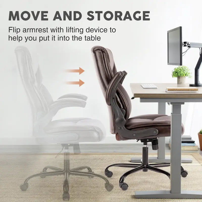 Sedia da ufficio ergonomica per casa con braccioli ribaltabili e regolabili
