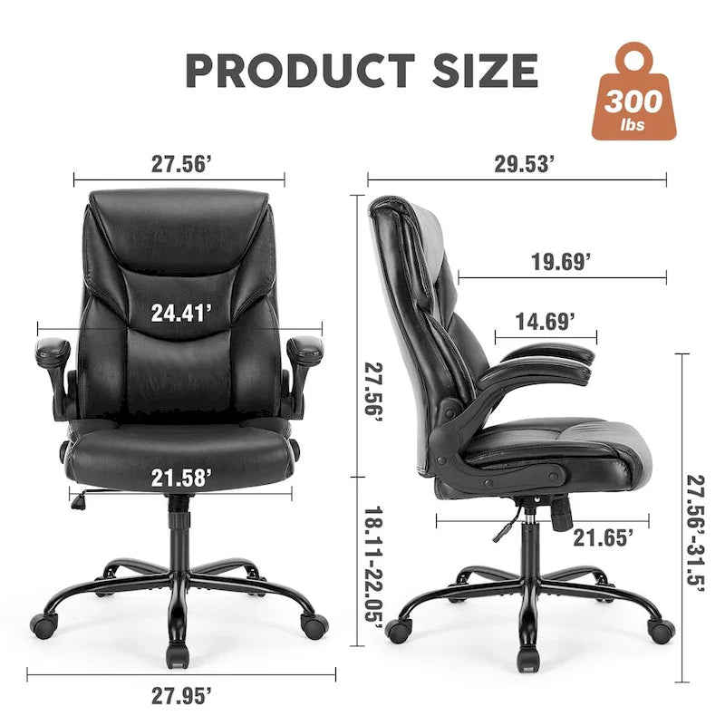 Sedia da ufficio ergonomica per casa con braccioli ribaltabili e regolabili