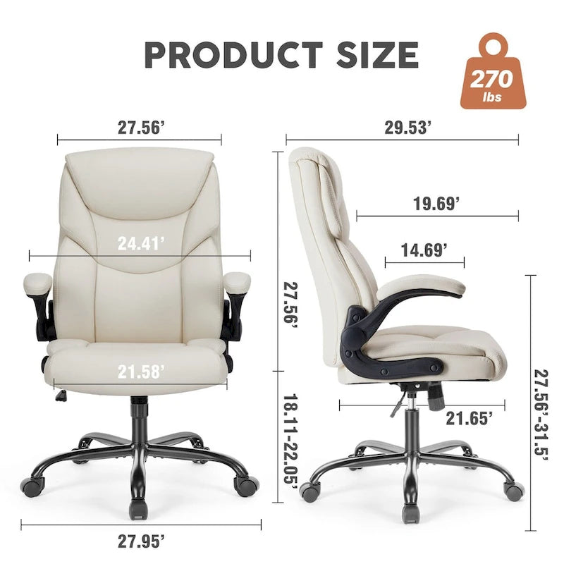 Sedia da ufficio ergonomica per casa con braccioli ribaltabili e regolabili