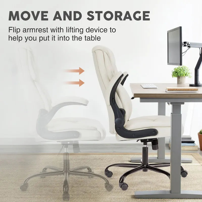 Sedia da ufficio ergonomica per casa con braccioli ribaltabili e regolabili