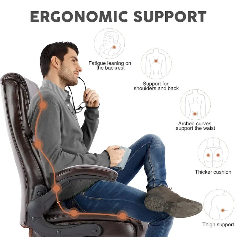 Sedia da ufficio ergonomica per casa con braccioli ribaltabili e regolabili
