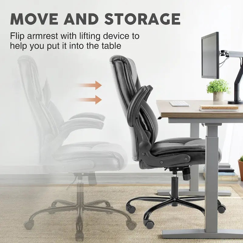 Sedia da ufficio ergonomica per casa con braccioli ribaltabili e regolabili