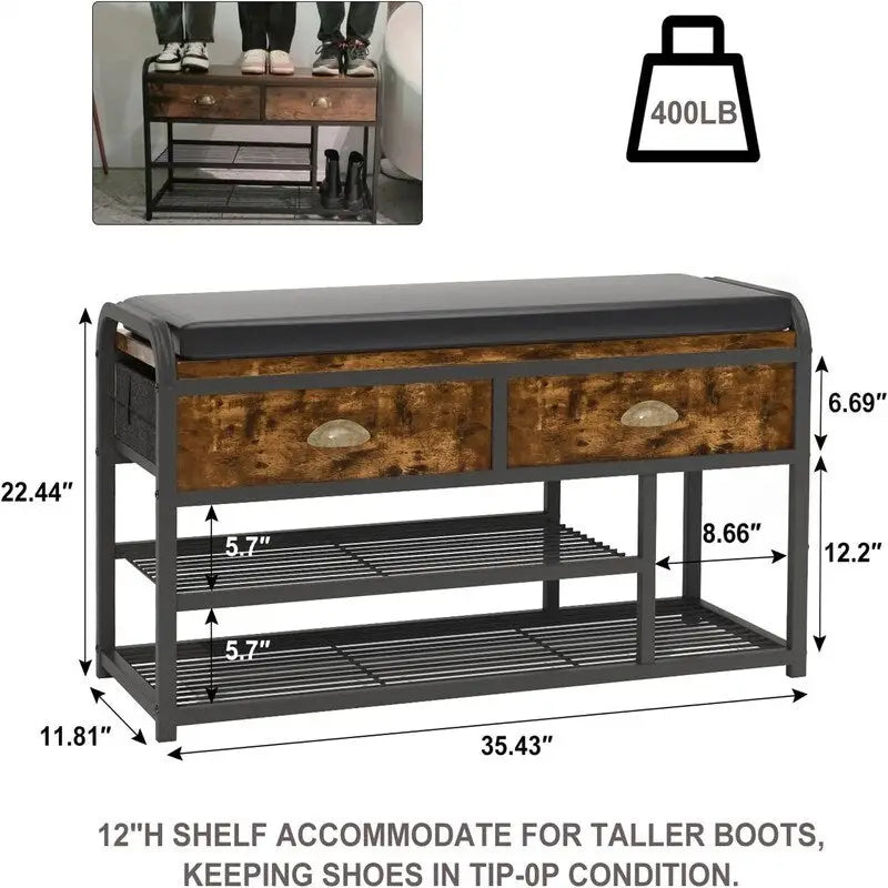 Panca da ingresso a 3 livelli - 35,43 P x 11,81 L x 22,44 A