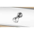 L 19.7 x P 15 x H 26 Mobiletto a tre cassetti con specchio color champagne, comodino multifunzionale