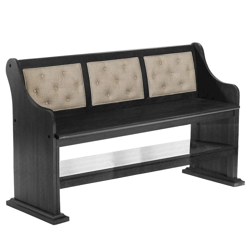 Panca da pranzo imbottita ad altezza bancone con schienale trapuntato (singola)
