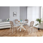 Sedia Sennit, Set da 4, Sedia da Pranzo, Sedia da Caffè, Adatta per Sala da Pranzo, Salotto